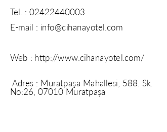 Cihanay Hotel iletiim bilgileri